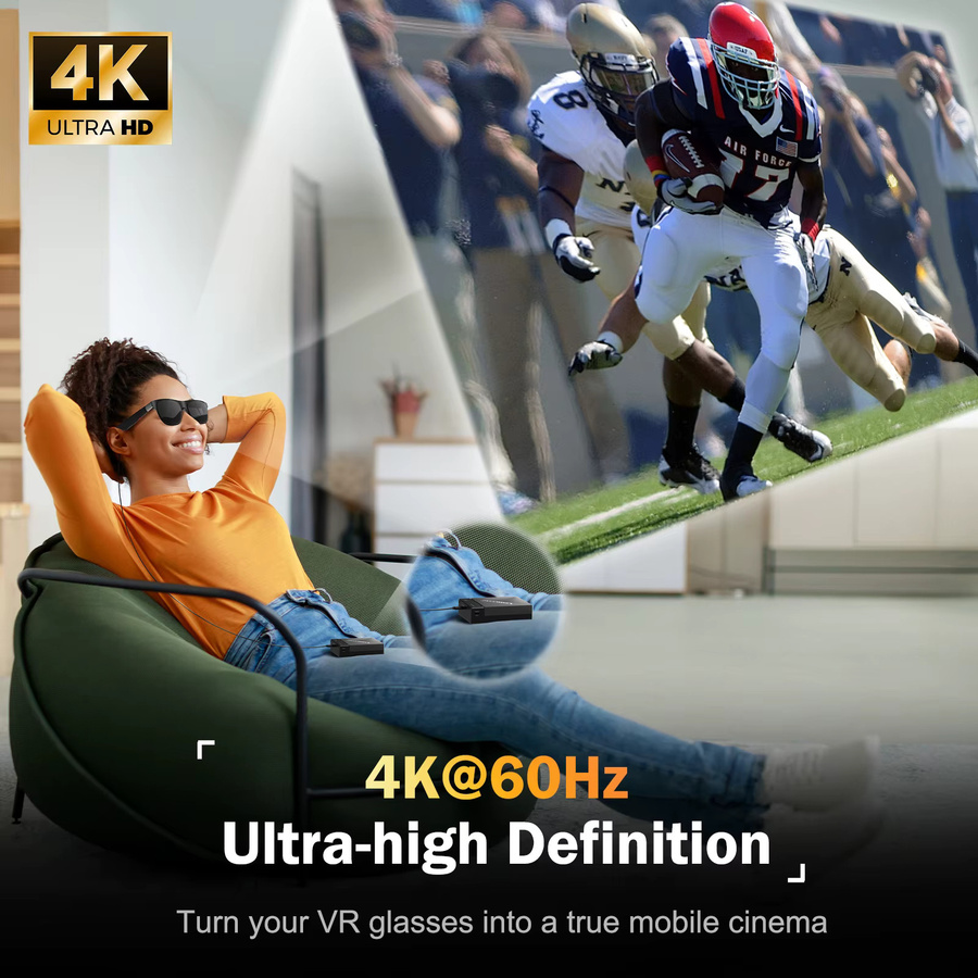 Lemorele 4K HDMI zu Typ-C Switcher AR Brille Ladeadapter und Videoadapter in Schwarz - Bild 5