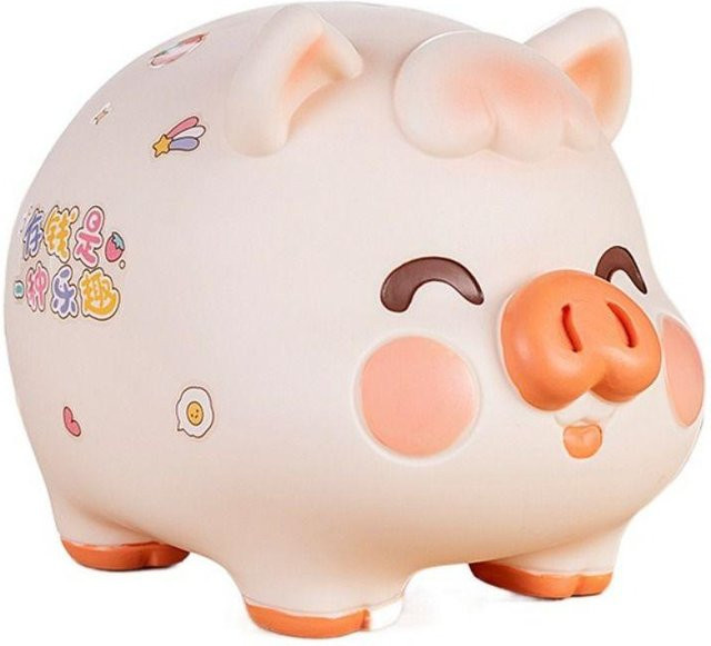 Emaille-Sparschwein in Schweinchen-Form als dekorative Tier-Spardose für dein Zuhause, Farbe: Weiß - Bild 1