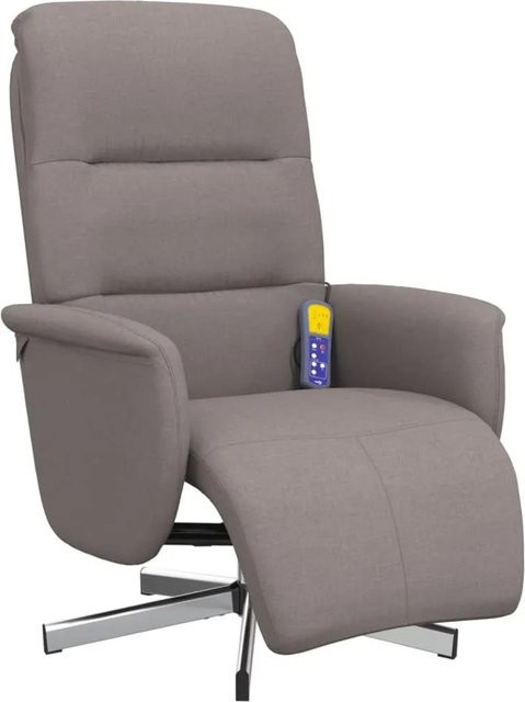 vidaXL Massagesessel mit Fußteil in Taupe aus Stoff mit Armlehnen - Bild 1