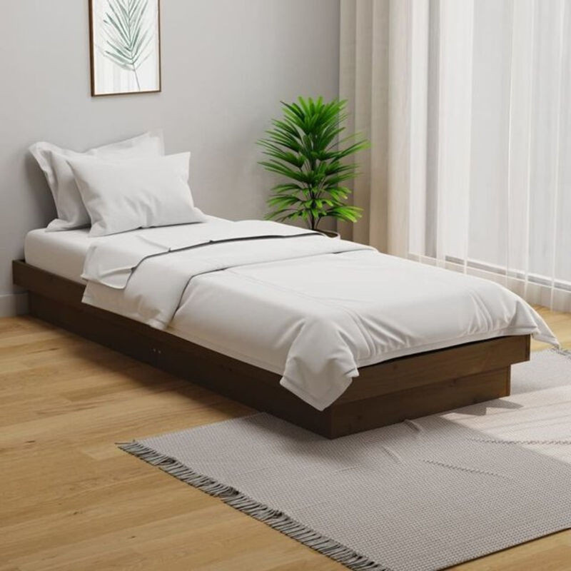 Massivholzbett aus Kiefer von vidaxl in Braun im Landhausstil ohne Matratze B: 194 cm, T: 190 cm, H: 78,5 cm - Bild 1