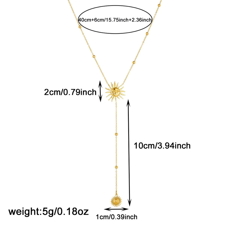 DIEYURO Halskette Edelstahl, Gold, Sonnen-Totem-Kugel, Damen - Bild 2