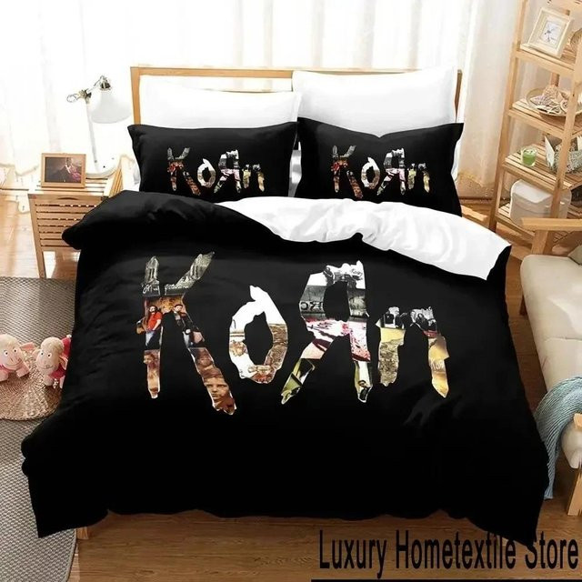 Bettwäsche-Set Binchi Outdoor Product Korn Rock Design in Schwarz mit Bettbezug und Kissenbezug, B/H: 135 x 200 cm - Bild 1