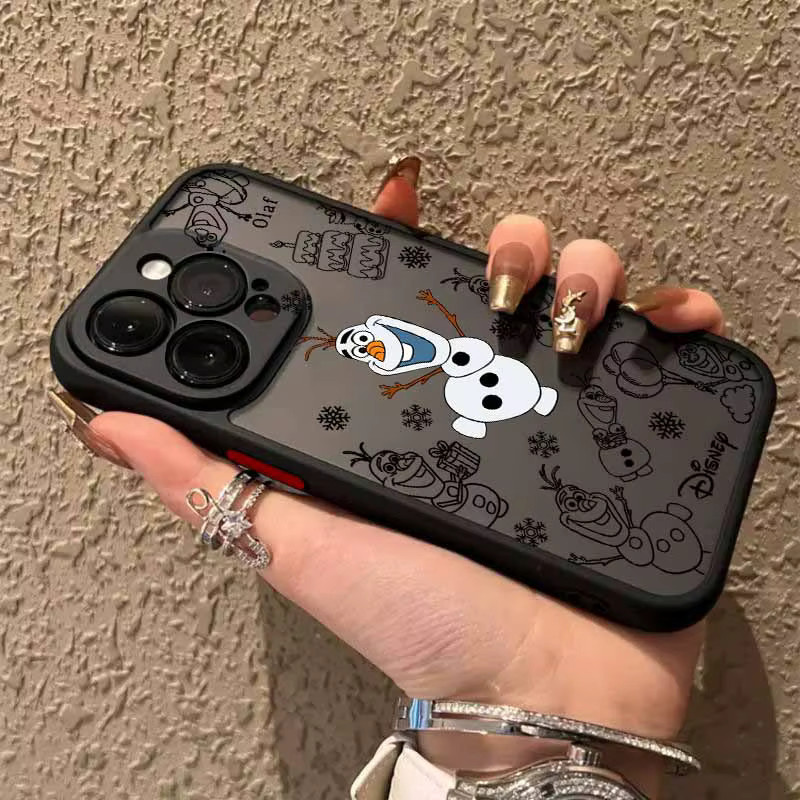 Olaf Frozen Handyhülle aus mattiertem, durchscheinendem Silikon für iPhone 17 16 15 14 13 12 Pro Max Plus Mini - Bild 3