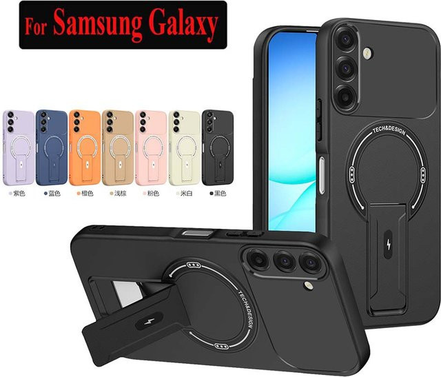 Samsung Galaxy Schutzhülle mit Ständer und Matte Rüstung in Blau für A17 A16 A15 A14 A13 A52 A26 A56 A54 A36 A35 A55 A07 A06 - Bild 1