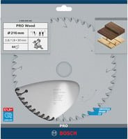 Bosch Optiline Wood Hartmetall Kreissägeblatt für Kapp- und Gehrungssägen, Durchmesser: 216 mm, Bohrung: 30 mm, Zähne: 60, Farbe: Silber - Bild 2