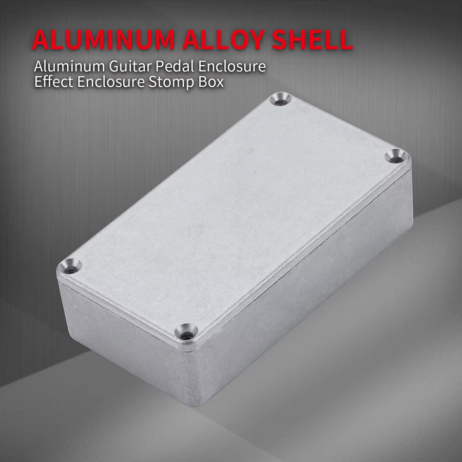 DaierTek 3er Set Aluminium Gitarren Effektpedal Gehäuse 125B 1590N1 Metall Stomp Box Gehäuse in Silber B/T/H: 12,2 x 6,6 x 3,95 cm mit Gummi - Bild 2