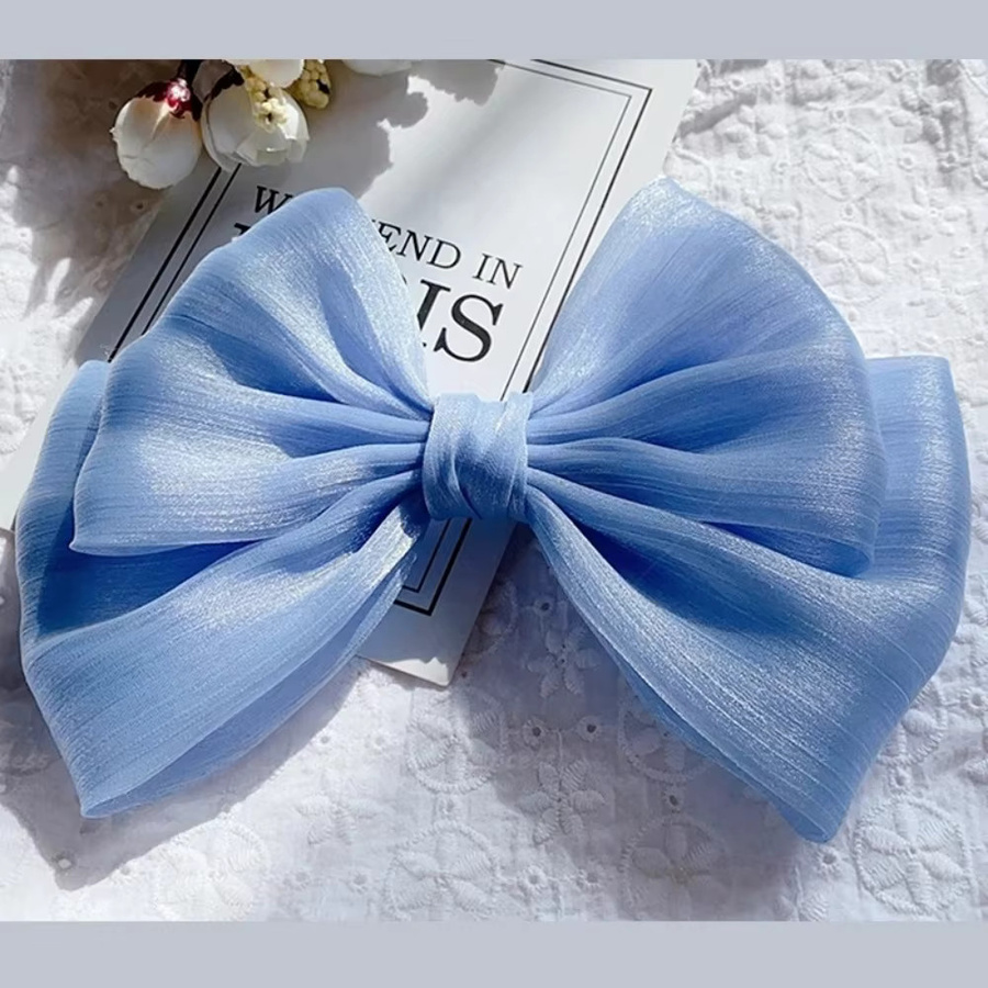 Plissiertes Chiffonband für DIY-Schleifen, Geschenkverpackungen und Haarschmuck, Länge: 5 m, Breite: 6 cm, Farben: Rot und Blau - Bild 1