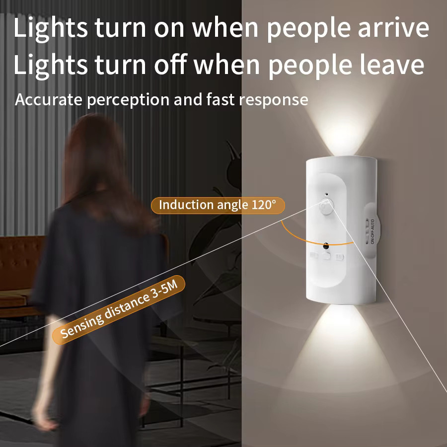 GGBEE Wiederaufladbares LED-Nachtlicht in Weiß mit Bewegungssensor, Digitaluhr, Fernbedienung und Projektor, dimmbare Wandleuchte - Bild 3