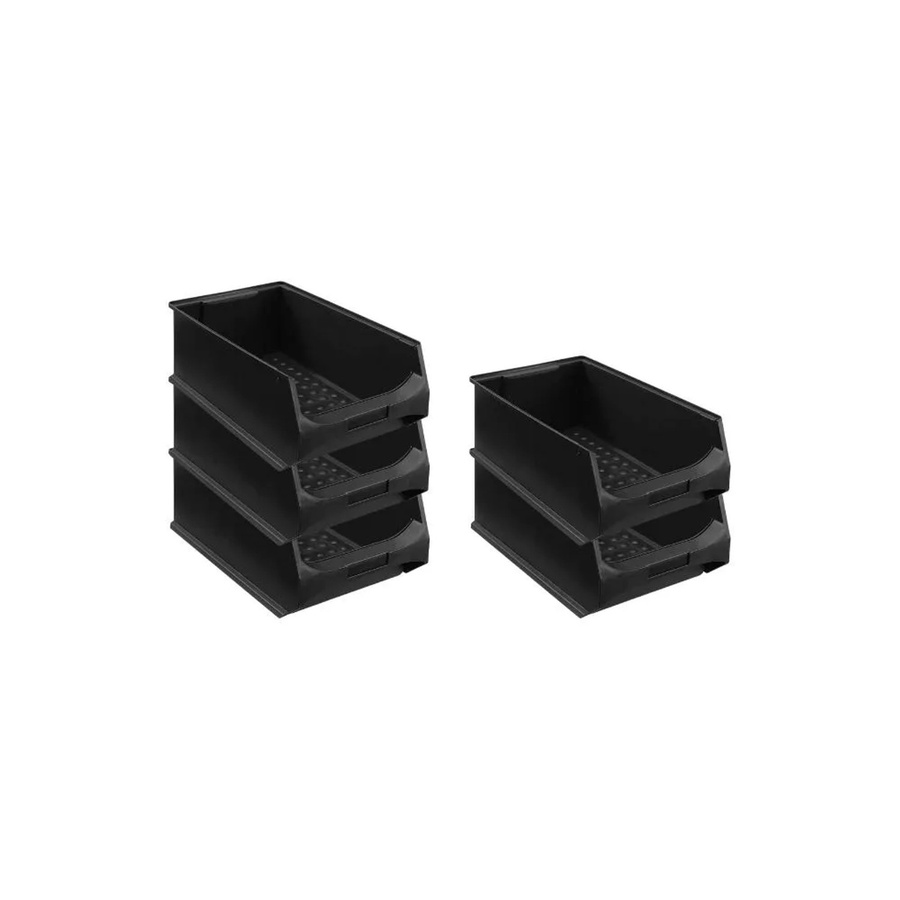 PROREGAL SparSet 5x ESD Sichtlagerboxen Leitfähig Schwarz, H x B x T: 20 x 30 x 50 cm, 21,8 Liter - Bild 2