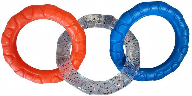 Pawly Hundekauspielzeug TPR, 3 Ring Zerrspielzeug, interaktiv, bissfest - Bild 1