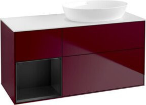 V&B Waschtischunterschrank Finion mit Wandbeleuchtung, Farbe Weiß und Blau, Breite: 120 cm, Tiefe: 50,1 cm, Höhe: 50,1 cm - Bild 1