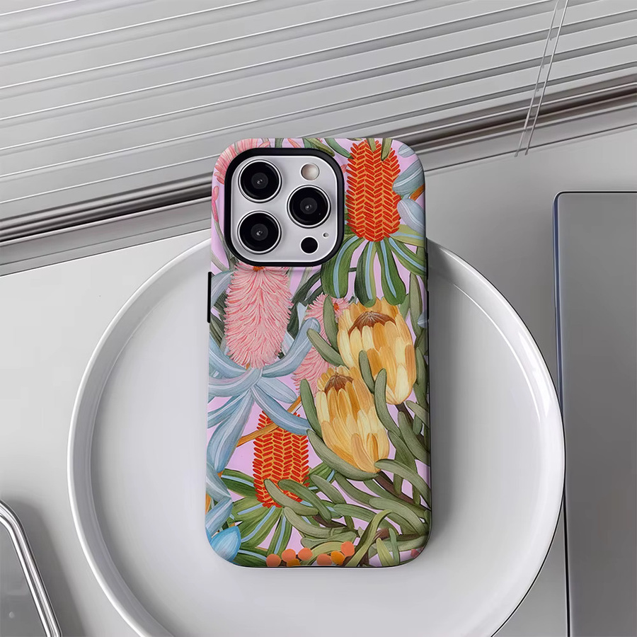 Potdemiel Handyhülle FLORAL SORBET für iPhone 17 16 15 14 13 Pro Max Plus mit Magnetfunktion, robustes Doppel-Schicht-Design, Multicolor - Bild 4