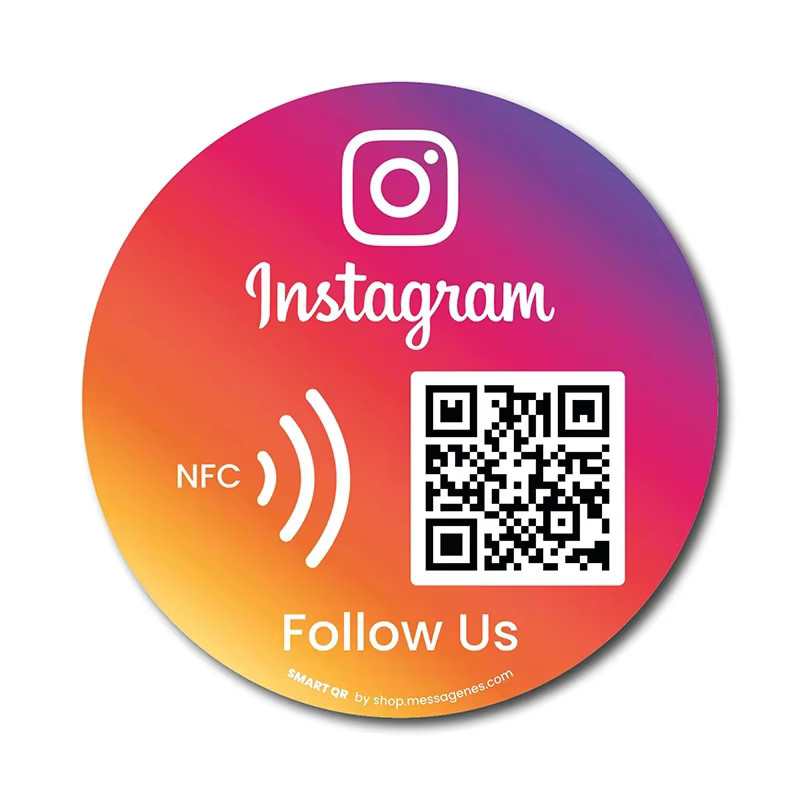 Acryl Social Media Display mit NFC und QR-Code für Instagram, Facebook und Google Reviews, Mehrfarbig, Höhe: 10,0 cm - Bild 3