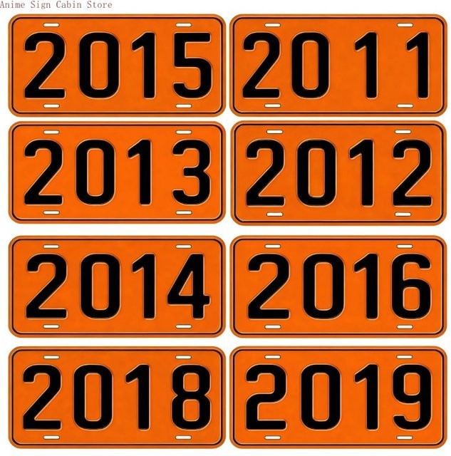 Potdemiel Aluminium-Nummernschild Vintage in Orange, Metall-Wanddekoration, B/H: 30,0 x 15,0 cm - Bild 1