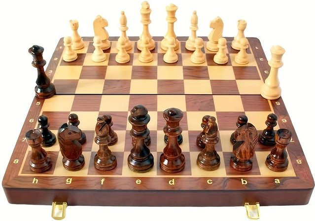 Schach-Klappset aus Massivholz, Schachbrett aus Walnussholz, ab 14 Jahren - Bild 1