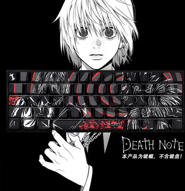 GMK-KEY Death Note Keycap Set aus PBT in Cherry Profil, 136 Tasten, Schwarz, für mechanische Gaming-Tastaturen mit MX-Switches - Bild 1