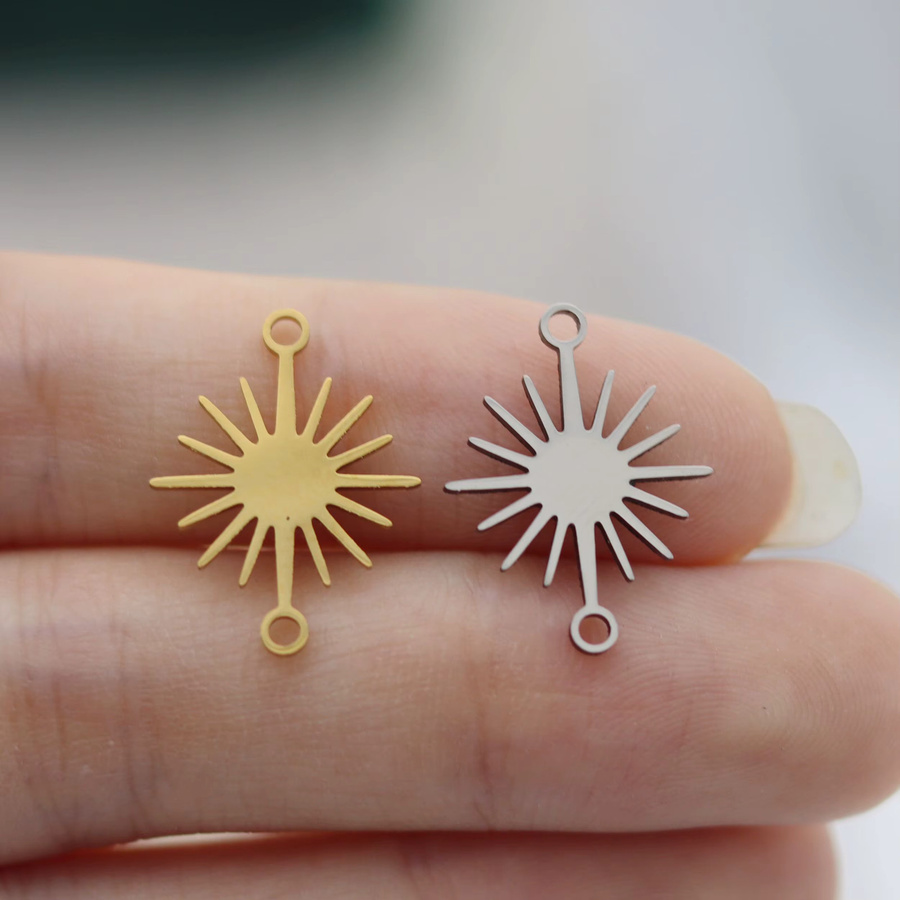 Anhänger Charms, Edelstahl, Bicolor, Sonne, Unisex - Bild 2
