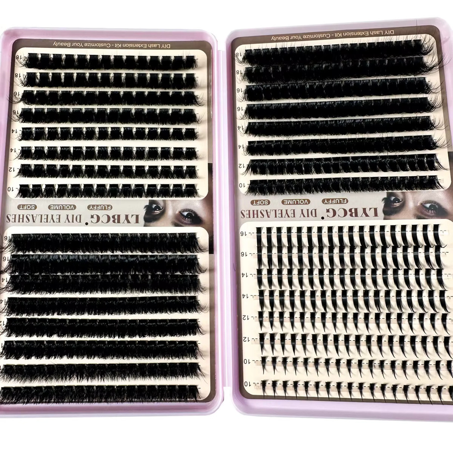 LYBCG Wimperncluster Set, D-Curl, 4 Stile, 10–18 mm - Bild 4