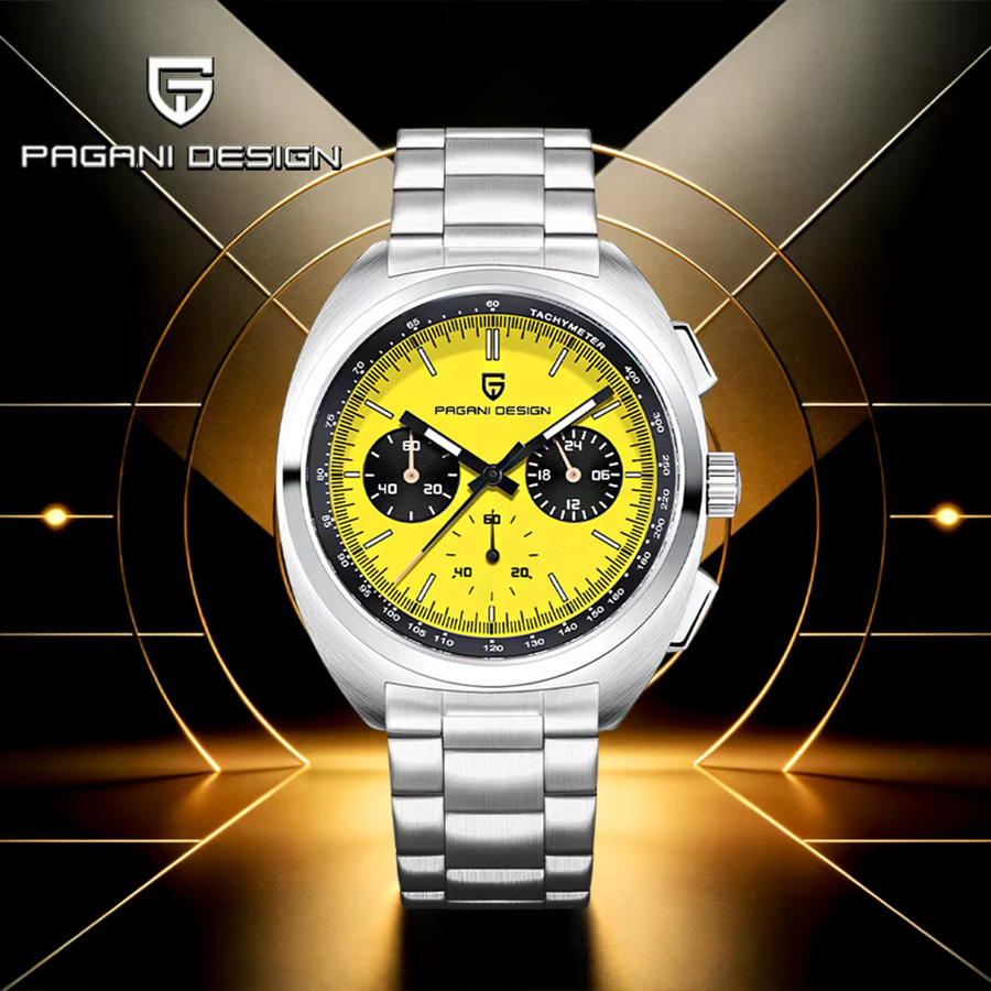Pagani Design Chronograph, Taucheruhr, Edelstahl, Quarz, Blau, Herren - Bild 3
