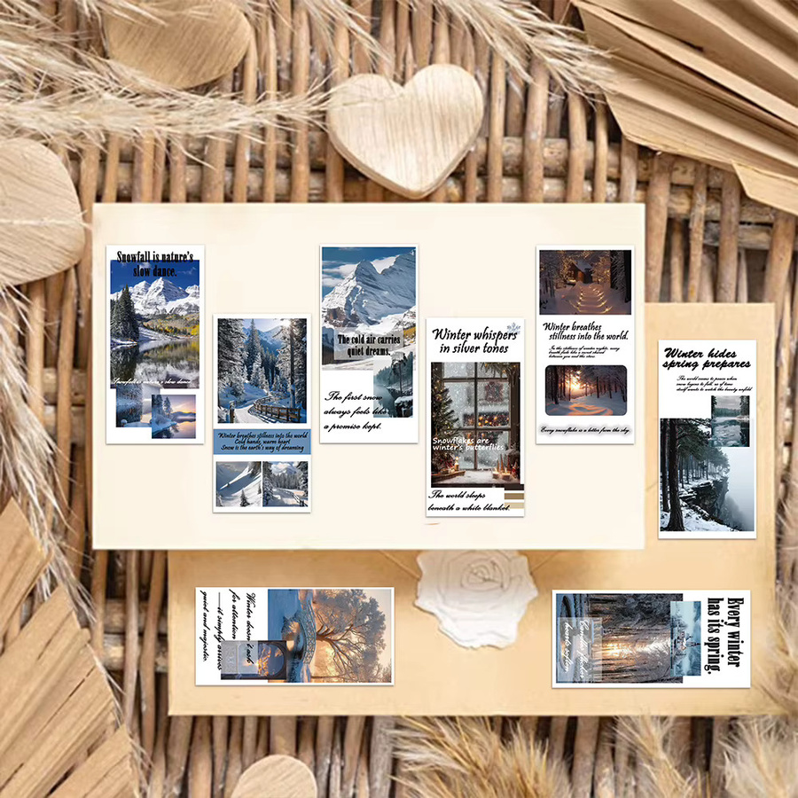 50 Stück Winter-Siegelaufkleber mit Landschafts-Motiven in Multicolour für DIY-Gepäck, Notebooks und Wasserbecher - Bild 4