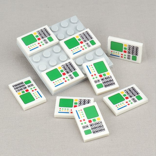 SixBricks MOC Bedrucktes Passwort-Schloss-Muster Baustein-Türzubehör, 10-teiliges Set - Bild 1