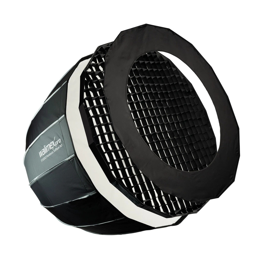 Walimex Pro Studio Parabolic Softbox mit 360 Grad Schirmfunktion, Grid und Maske für Bowens Mount, Schwarz - Bild 2