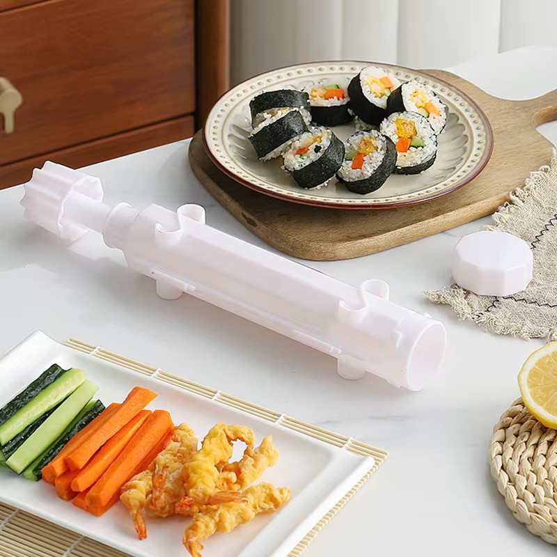 WIKHOSTAR Sushi-Maker Set in Weiß aus Kunststoff zur Herstellung von Sushi und Gimbap - Bild 2