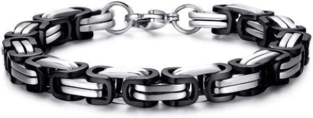 Hnsp Handkette Edelstahl, Schwarz, Herren, 21 cm - Bild 1
