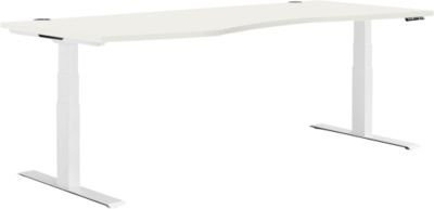 Schäfer Shop Genius Schreibtisch MODENA FLEX, elektrisch höhenverstellbar, Freiform mit Ansatz links, Farbe: weiß, Breite: 180 cm - Bild 1