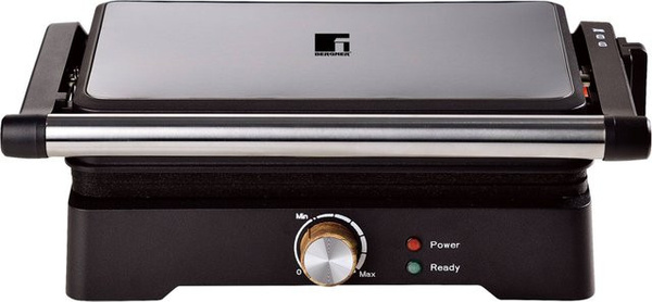 BERGNER Kontaktgrill aus Aluminium in Silber, B/H/L: 15,5 x 36,5 x 32 cm