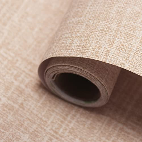 Wipon Selbstklebende Tapete in Leinen-Optik, wasserdicht und abnehmbar, Farbe: Beige, B: 40 cm, L: 5 m - Bild 1