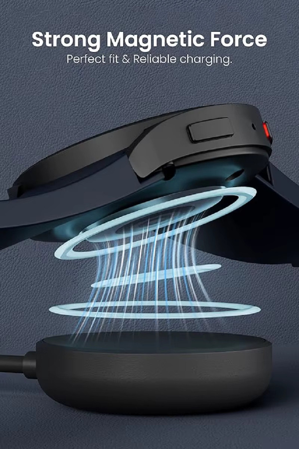 Samsung Magnetisches Kabelloses Ladegerät mit USB-C Typ-C Ladeständer für Galaxy Watch 8 7 6 Classic 5 Pro 4 3 2 in Schwarz - Bild 4
