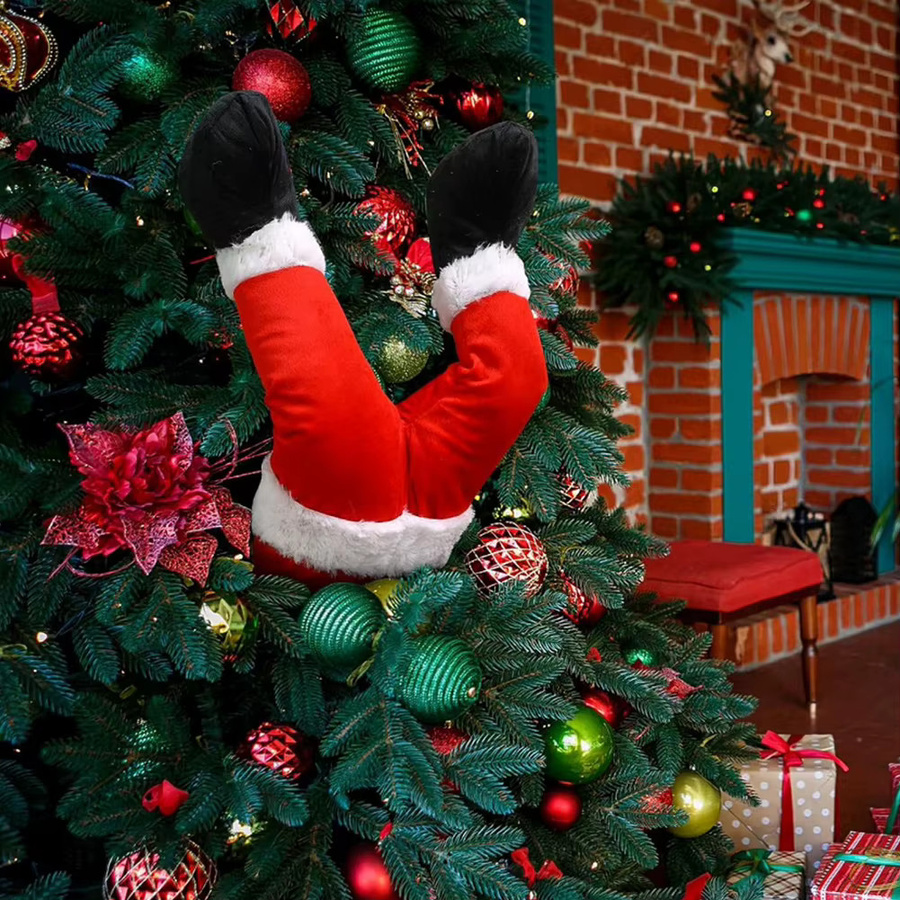 APWIKOGER Weihnachtliche Santa Claus Beine als Hängeanhänger in Rot für Weihnachtsbaum und Dekoration - Bild 3