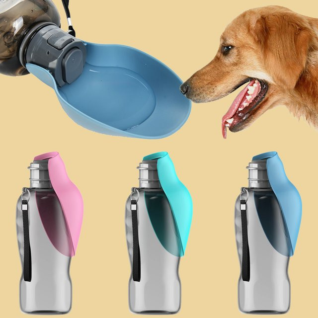 Holapet Faltbare Haustier-Wasserflasche für Hunde und Katzen in Blau - Bild 1