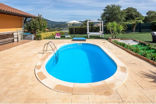 GRE Ovalpool in Weiß, B/H/L: 400 x 150 x 800 cm - Bild 1