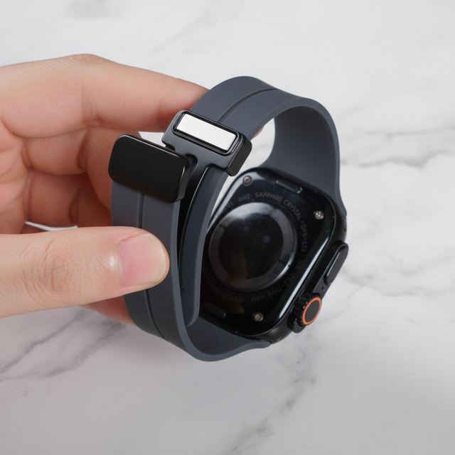 Uhrenarmband Silikon, Schwarz, Unisex - Bild 1