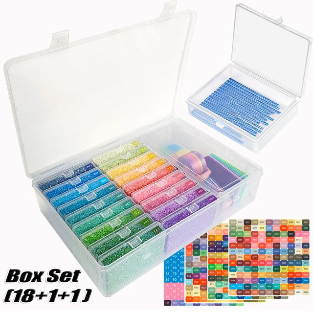 Diamond Art Tray Aufbewahrungsbox-Set aus Kunststoff in Transparent und Multicolour für DIY-Handwerk und Zubehör - Bild 1