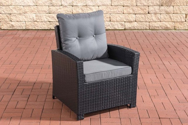 TPFGarden Sessel Fino Gartenstuhl aus Metall und Rattan in Schwarz - Bild 1