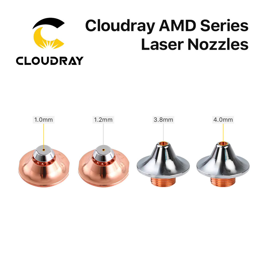 Cloudray Laserschneiddüse AMD B Typ D25 H20 M12 Einzel-Doppel-Chrom-Düse für 1064 nm Faserschneidemaschinen in Silber - Bild 2
