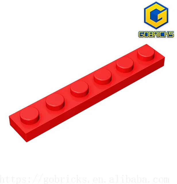 Gobricks GDS-505 Platte 1 x 6, Zubehör, Rot - Bild 1