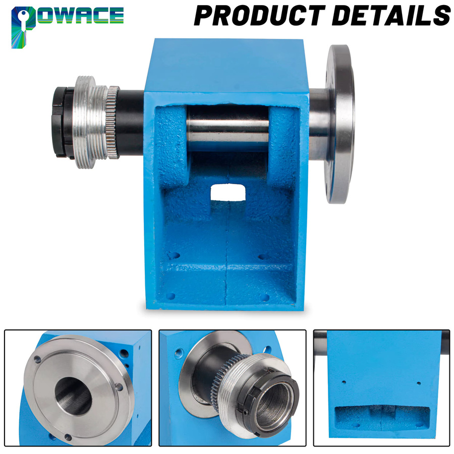 Drehmaschine Spindelkasten-Baugruppe mit 38 mm Durchgangsloch und 125 mm Kopfplatte für WM210 CD-210V MX-210V in Blau - Bild 3