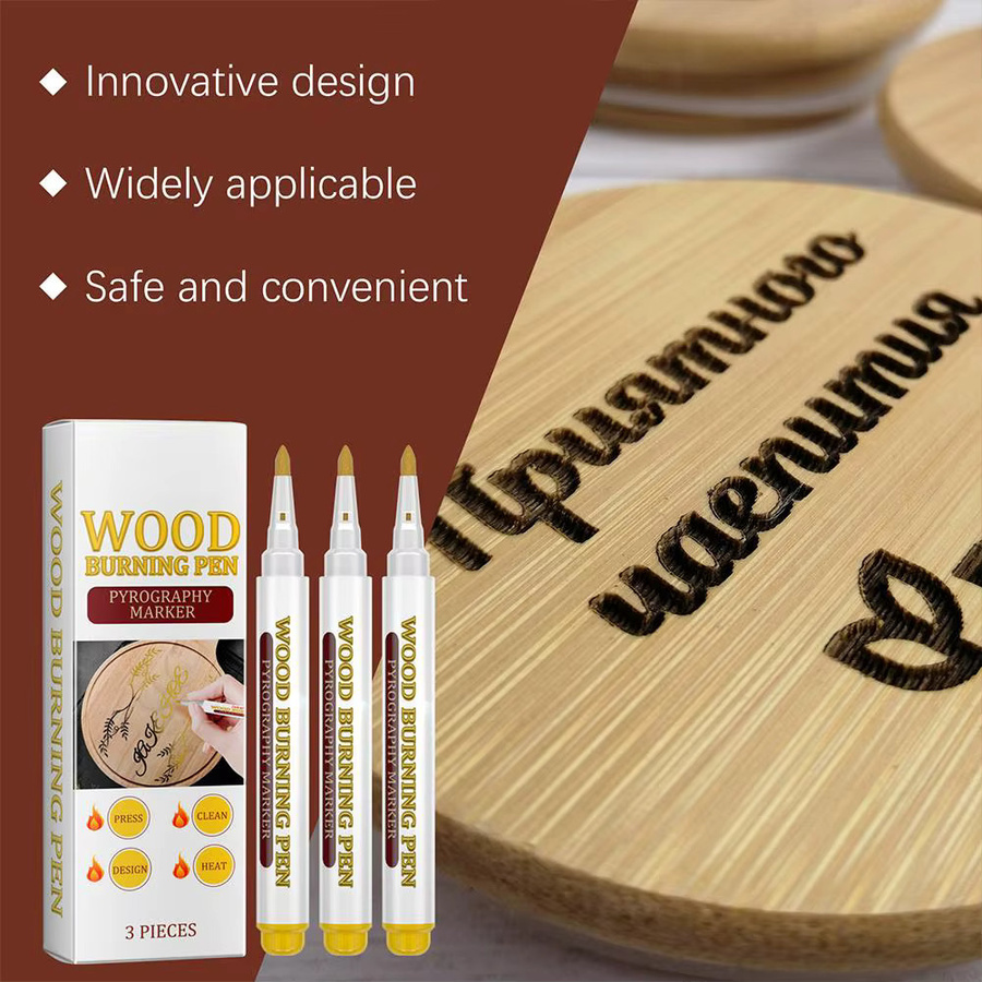 3er-Set Holzbrandmalerei-Stifte mit feiner Spitze für kreative DIY-Kunst und Holzbearbeitung - Bild 5
