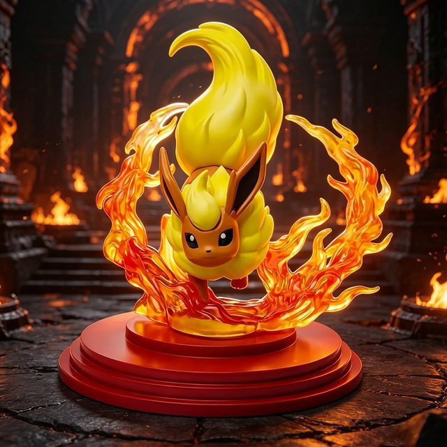 Bandai Pokémon Eevee Flareon Anime Figuren, Einzelfigur, 10cm - Bild 1
