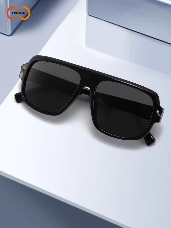 TWOOO Aviator Sonnenbrille, Unisex, Vollrand, Schwarz, Kunststoff - Bild 3