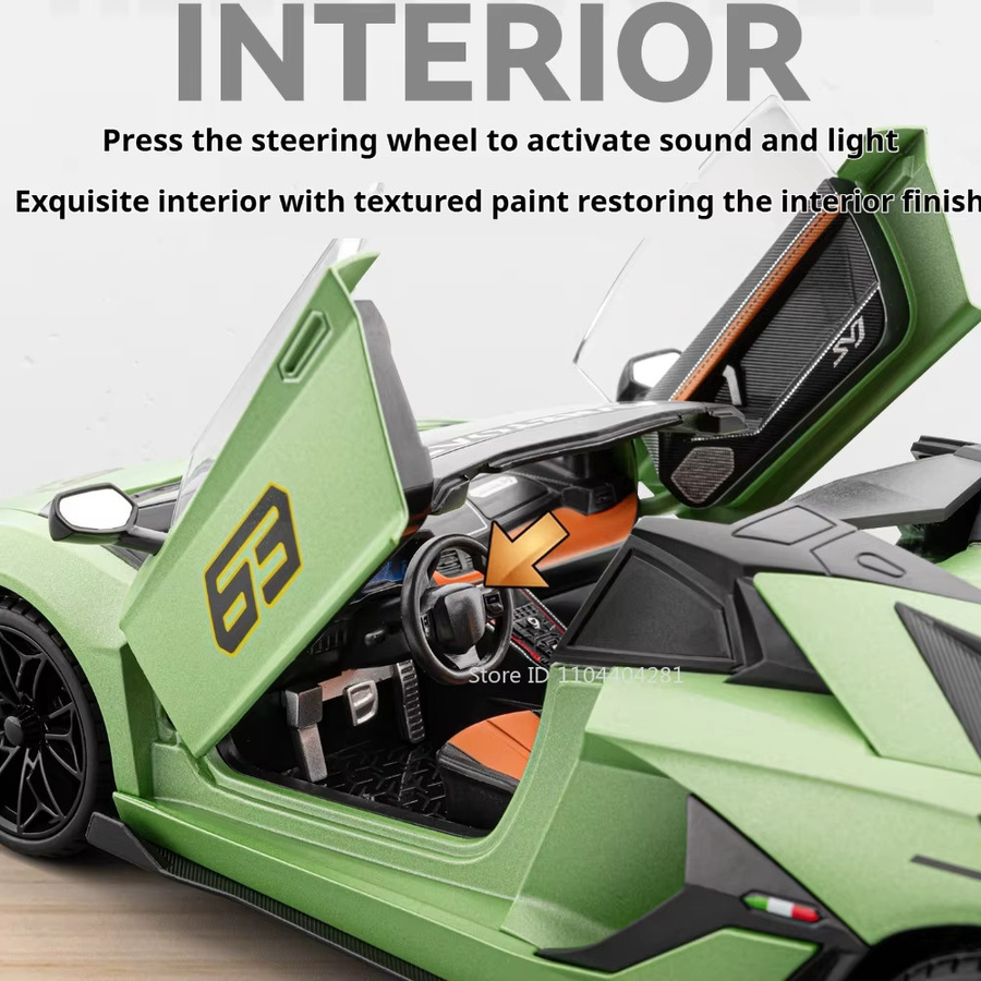 MAKEDA Lambor SVJ63 LP770 Legierungsmodelle, Druckguss-Auto, 1:18, mit Licht und Sound - Bild 2