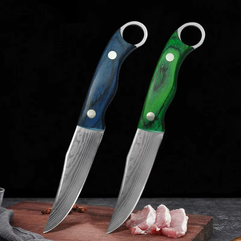 GuanQi Damaskus Boning Knife aus Edelstahl mit Holzgriff in Multicolour - Bild 3
