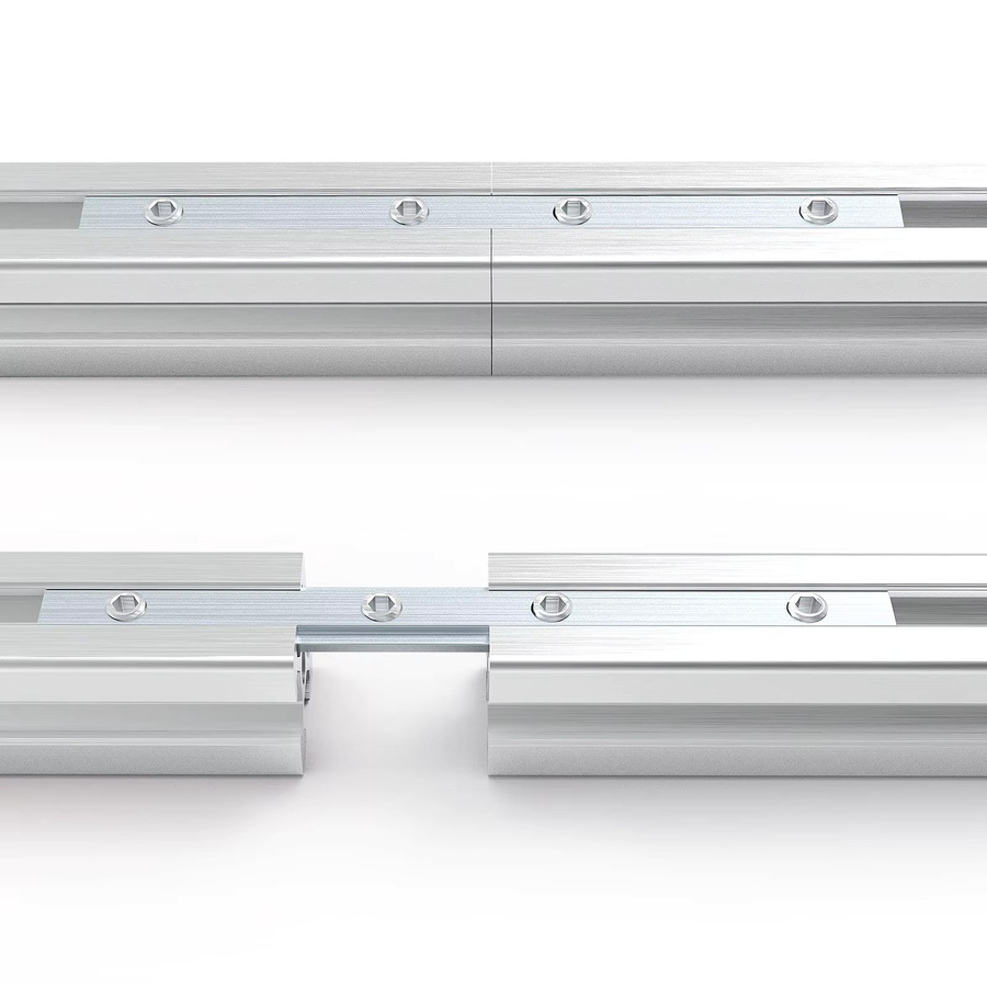 10er Set Gerade Stecker Aluminium Profil Joint Halterung für T/V Slot CNC-Anwendungen in Bright Aluminium - Bild 2
