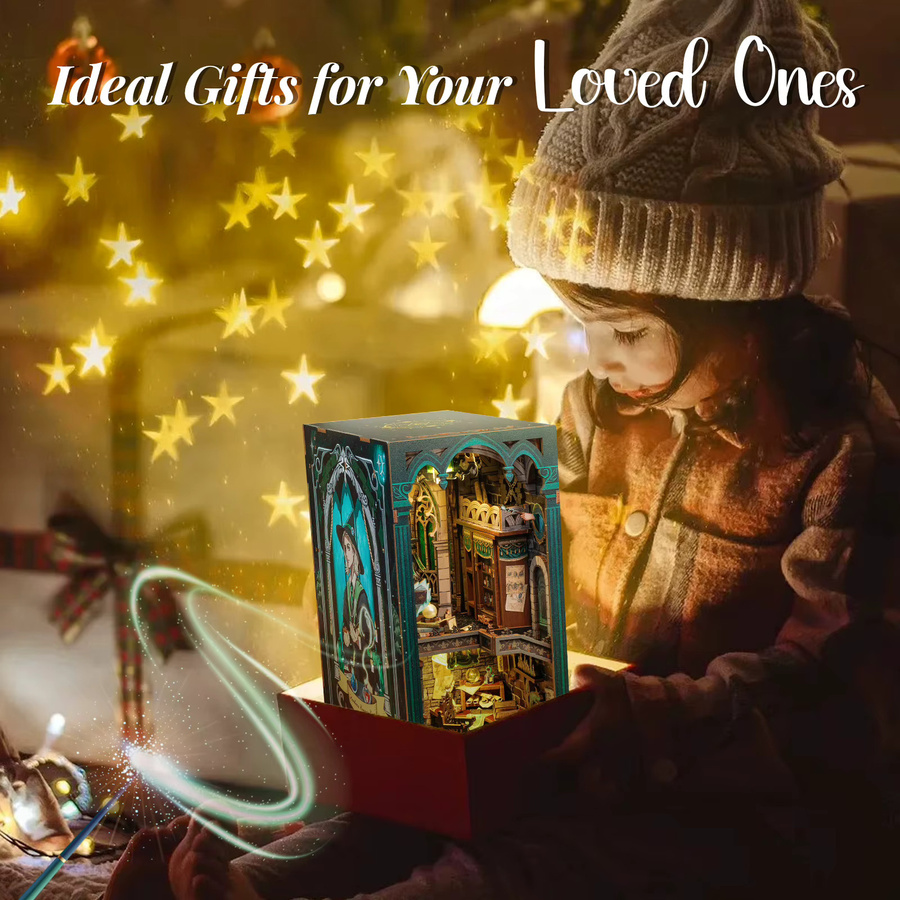 CUTEBEE DIY Book Nook Kit, Miniatur-Puppenhaus, Fantasy, Holz, mit LED-Licht - Bild 3