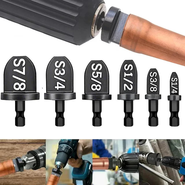 6-teiliges HVAC-Reparaturset mit Kupferrohr-Expander und Stauchwerkzeug aus Messing für weiche Kupferrohre von 1/4'' bis 7/8'' - Bild 1