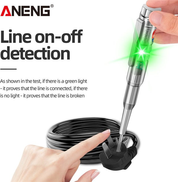 ANENG B14 Universal Spannungsprüfer Schraubendreher 24-250V mit induktiver Messung, Kontrollleuchte und Ton-Licht-Alarm - Bild 1